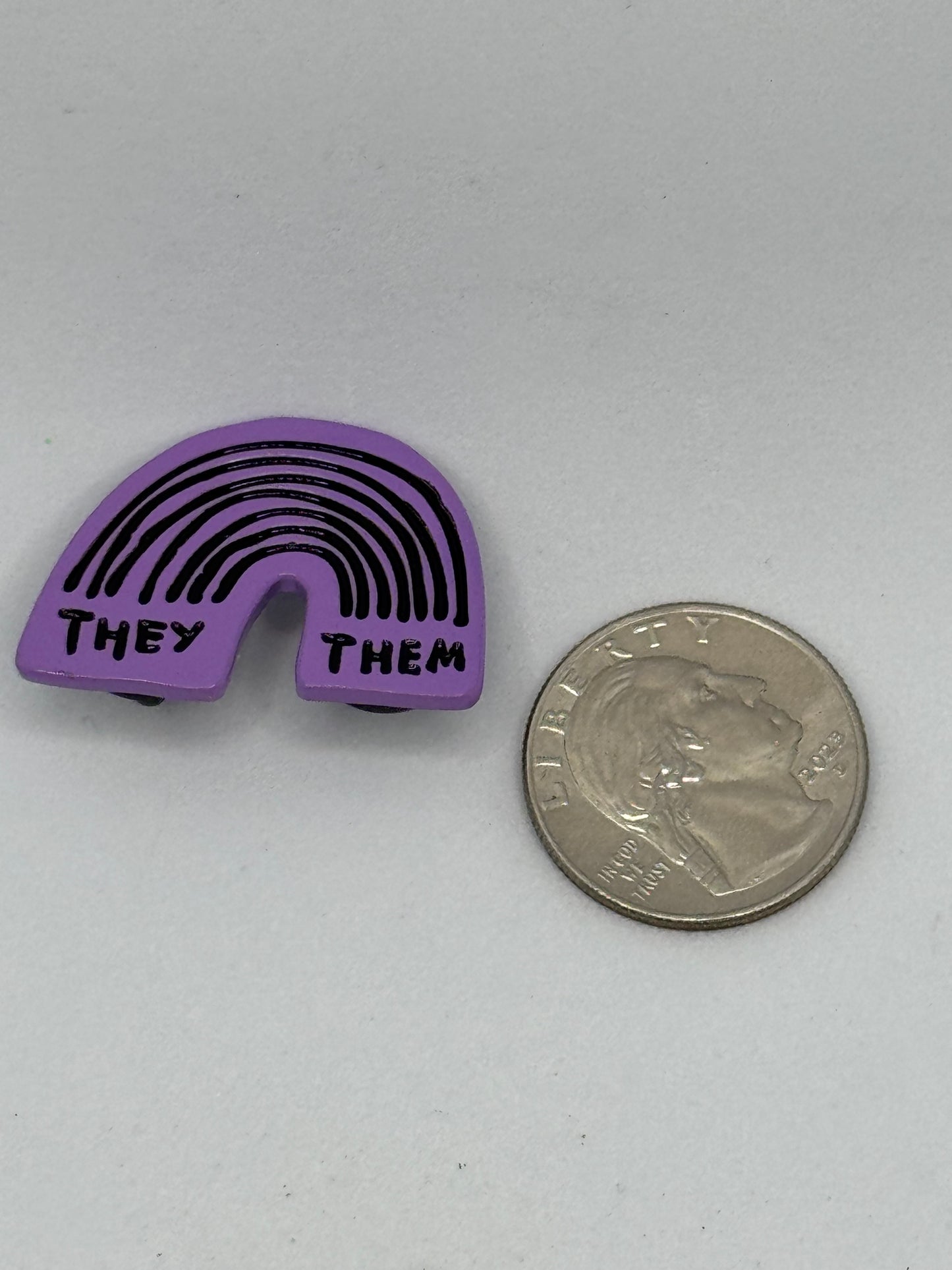 They/Them Rainbow Pin
