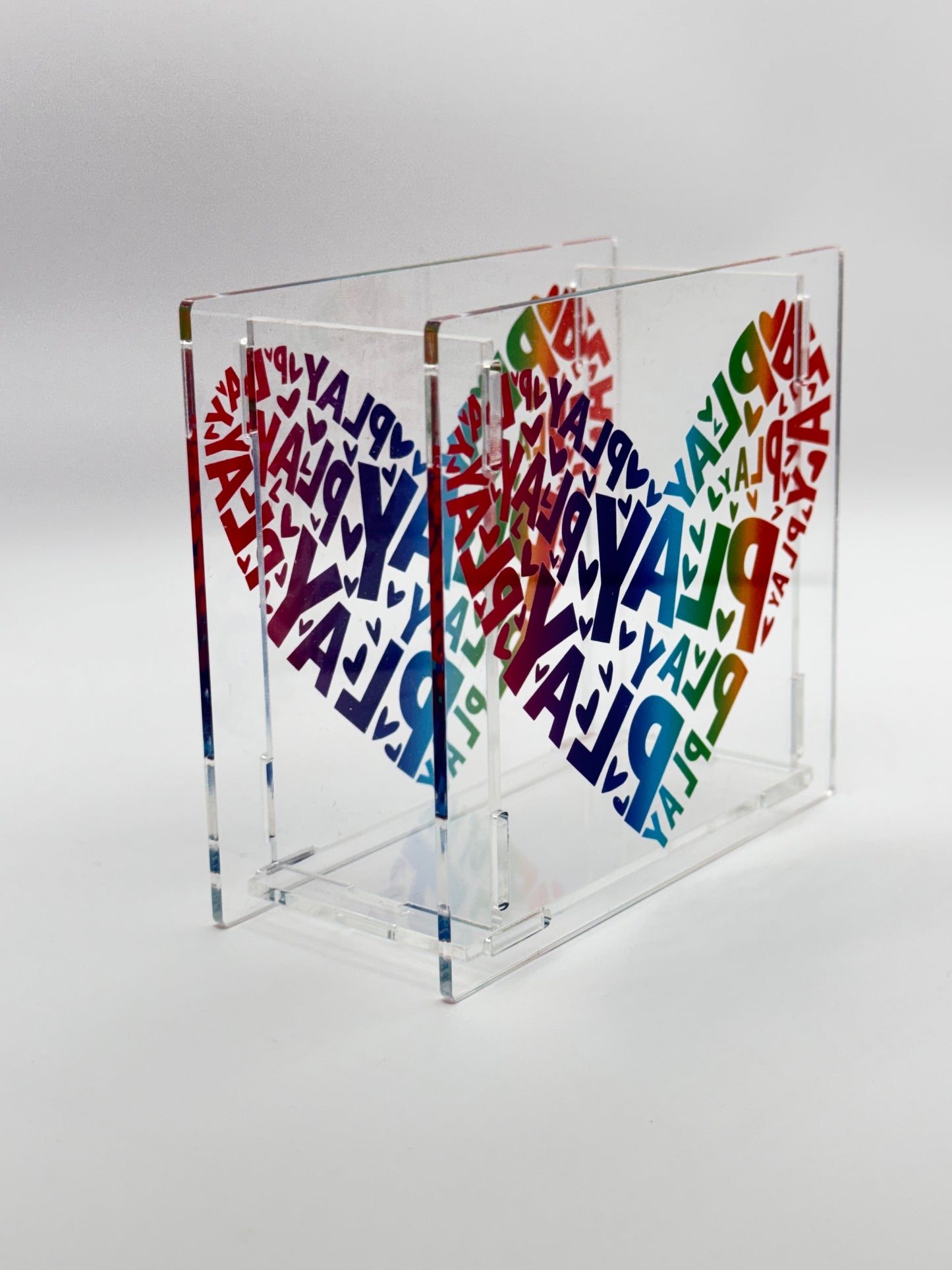 Play Heart Acrylic Pen Holder