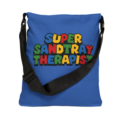 Adjustable Tote Bag — “Super Sandtray Therapist” Blue Therapy Tote