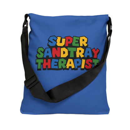 Adjustable Tote Bag — “Super Sandtray Therapist” Blue Therapy Tote