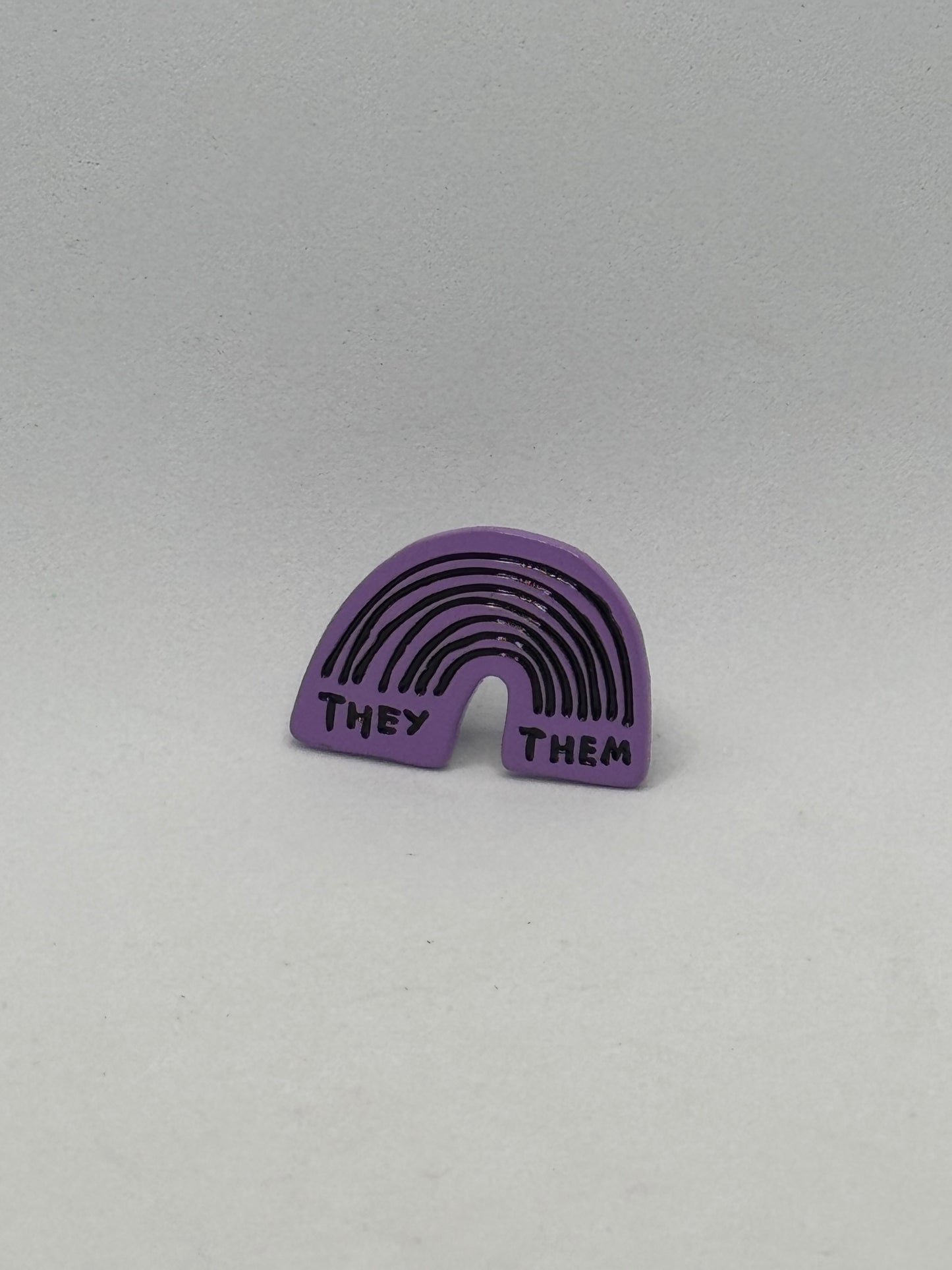 They/Them Rainbow Pin