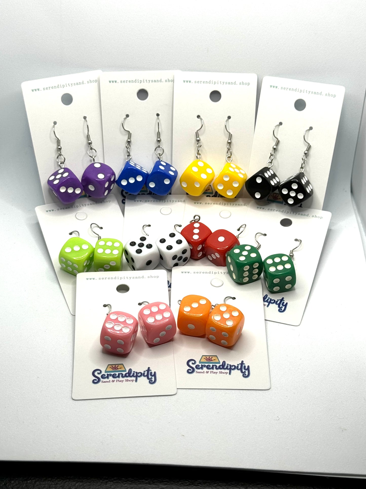 6-sided Dice Earrings (Assorted colors)