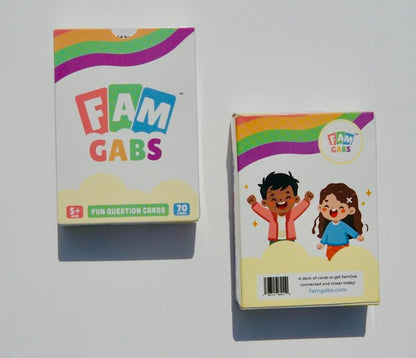 FamGabs Card Deck - a Fun and Personal Questions Game for Families, Teachers, Therapists, Parents who Want to Connect More with Kids. Great Conversation Starters That get Kids Talking