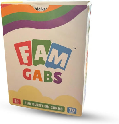 FamGabs Card Deck - a Fun and Personal Questions Game for Families, Teachers, Therapists, Parents who Want to Connect More with Kids. Great Conversation Starters That get Kids Talking