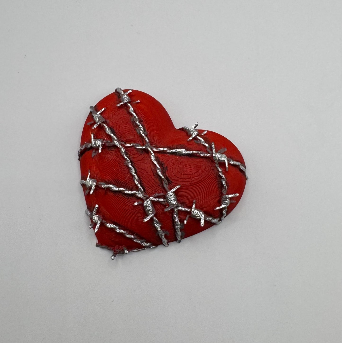 Heart Series: Barbed Wire Heart - Large - Hand painted