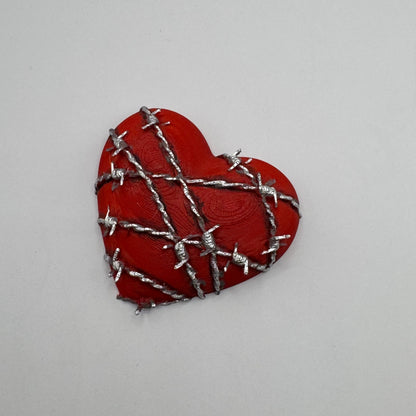 Heart Series: Barbed Wire Heart - Large - Hand painted