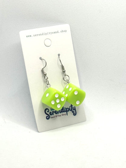 6-sided Dice Earrings (Assorted colors)