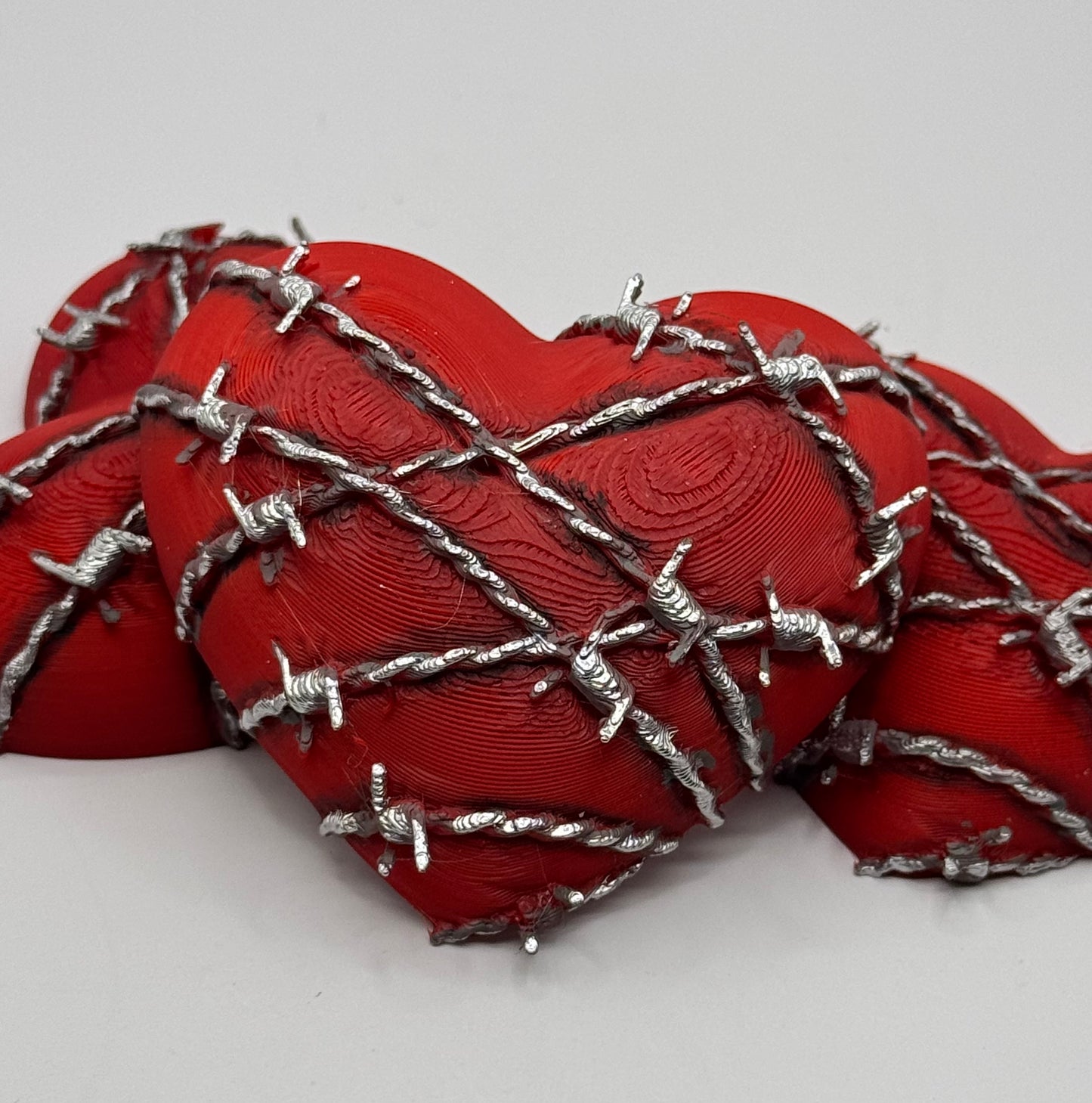 Heart Series: Barbed Wire Heart - Large - Hand painted