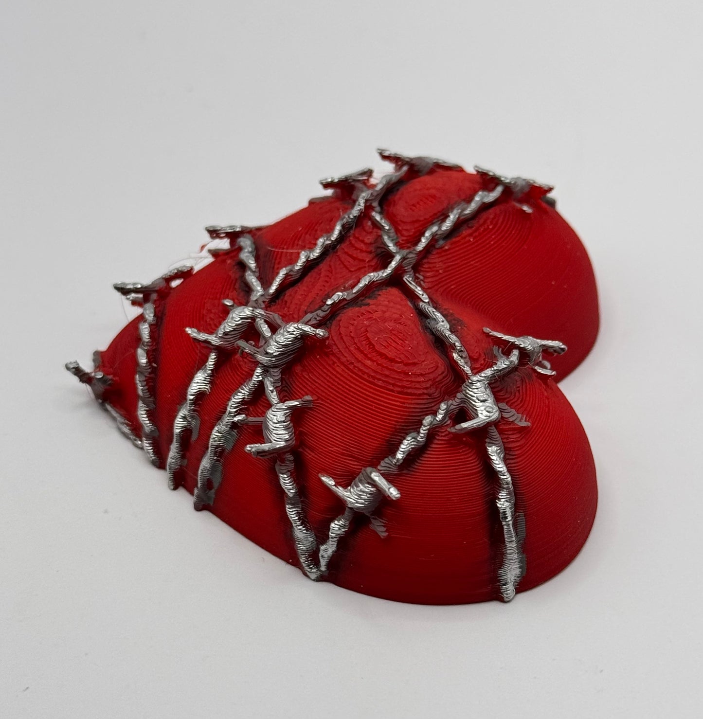 Heart Series: Barbed Wire Heart - Large - Hand painted