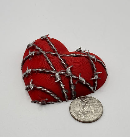 Heart Series: Barbed Wire Heart - Large - Hand painted