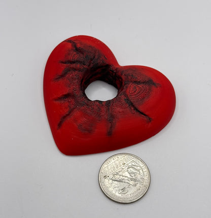 Heart Series: Hole in Heart - Hand painted - Large