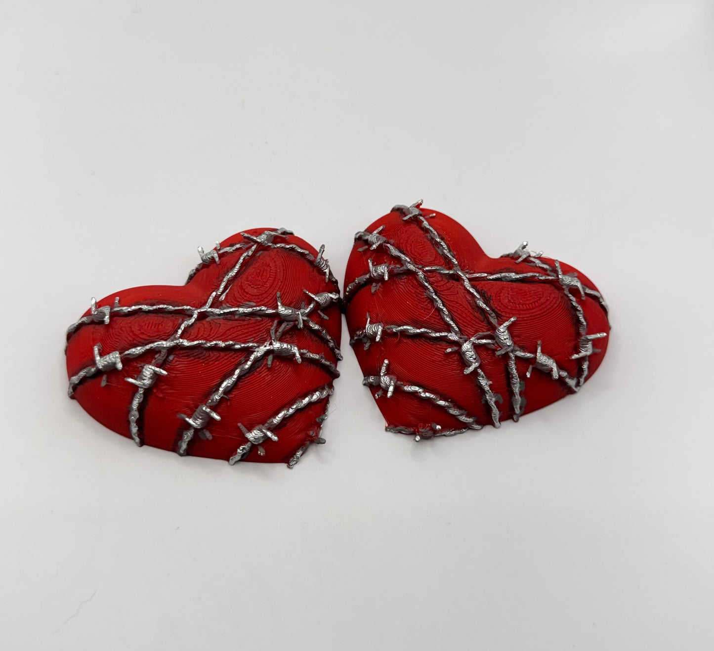 Heart Series: Barbed Wire Heart - Large - Hand painted
