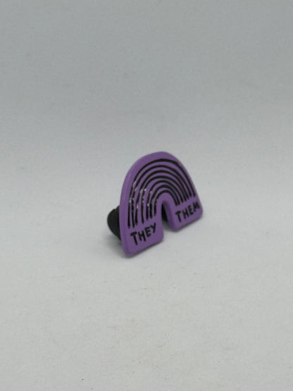 They/Them Rainbow Pin