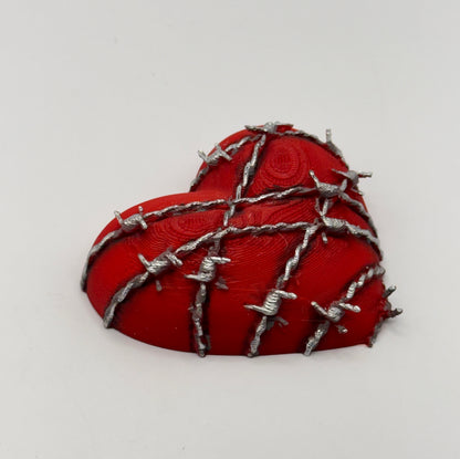 Heart Series: Barbed Wire Heart - Large - Hand painted