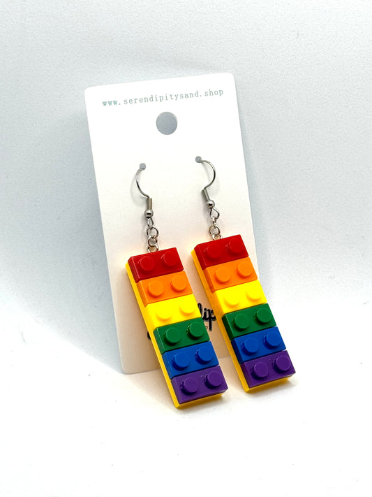 Lego Rainbow Earrings