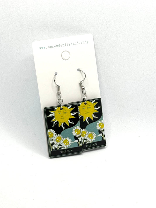 Tarot Earrings: Black Sun