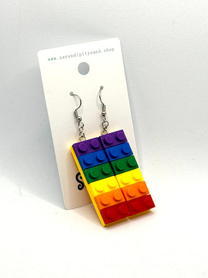 Lego Rainbow Earrings