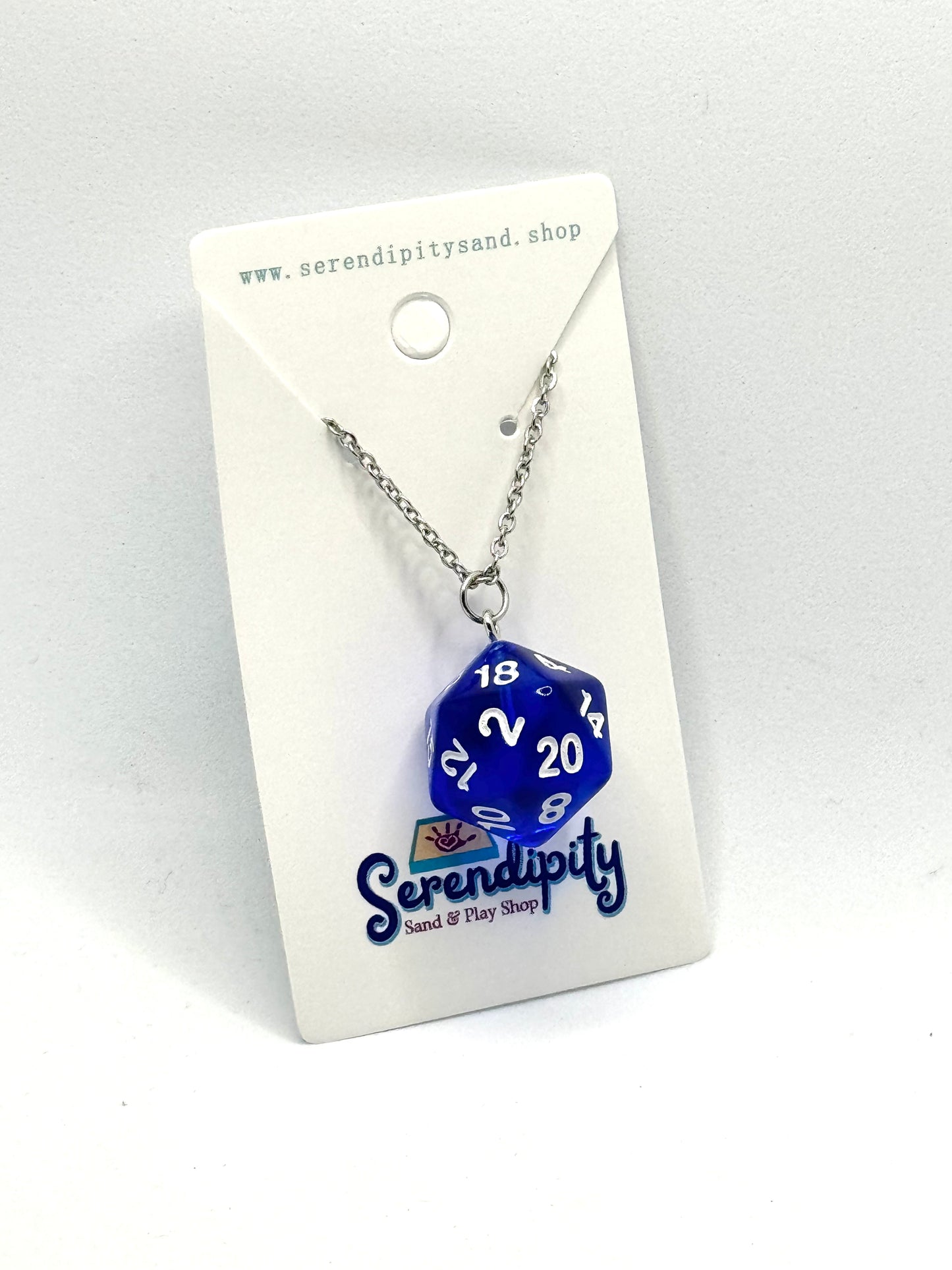 D20 Necklace: Blue