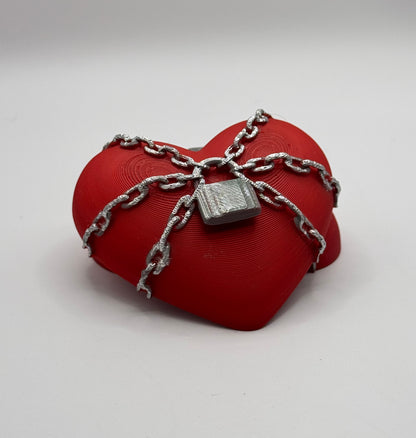 Heart Series: Locked Heart - Large - Handpainted