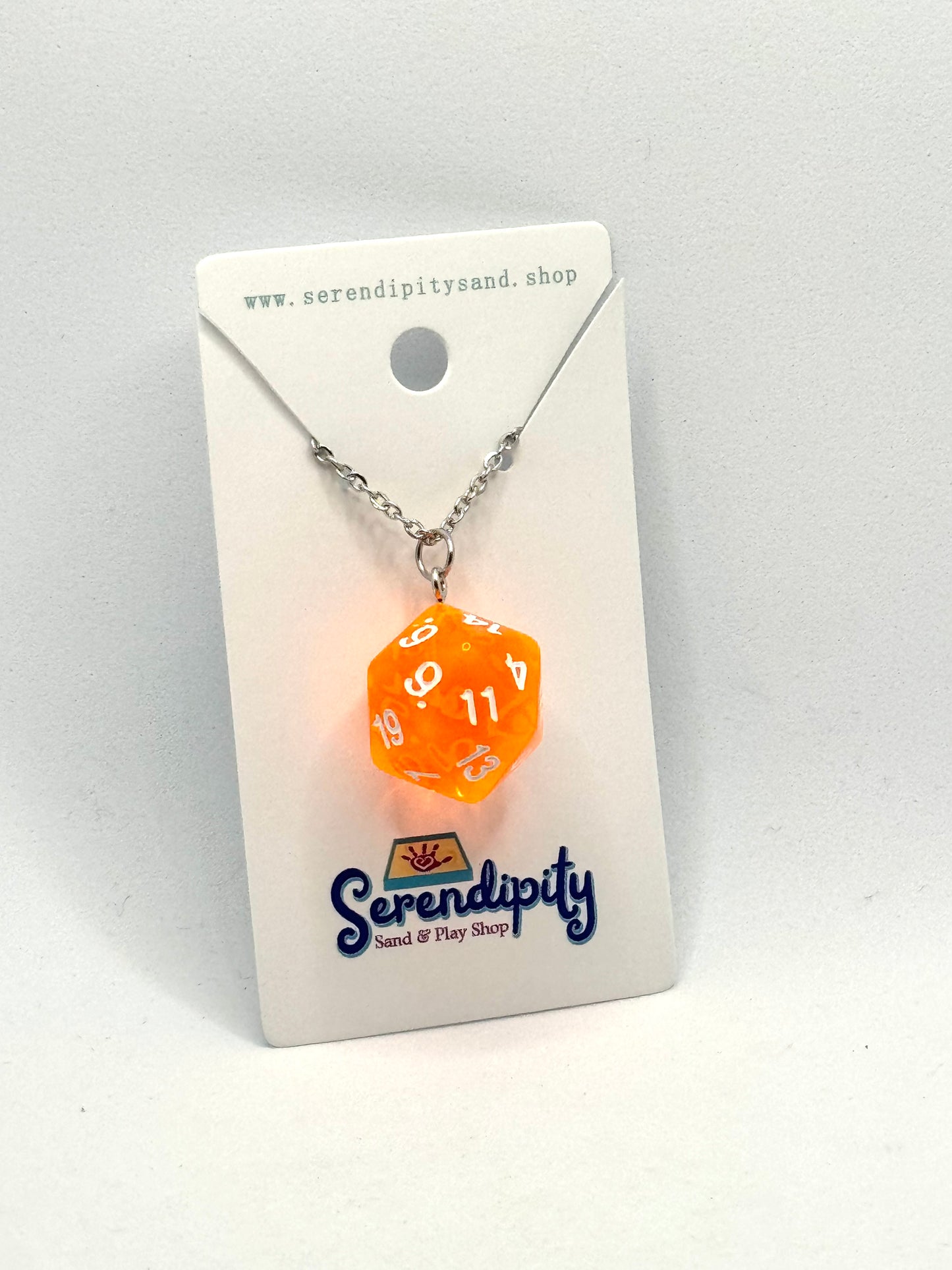 D20 Necklace: Orange