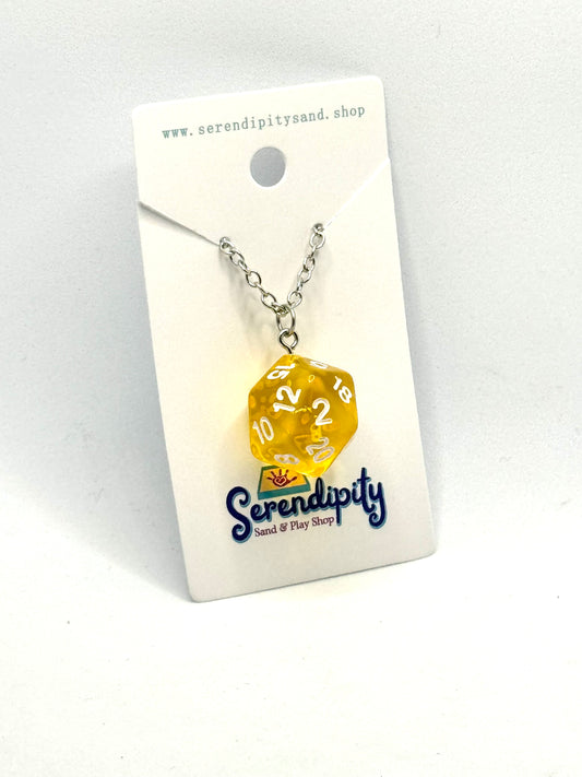 D20 Necklace: Yellow