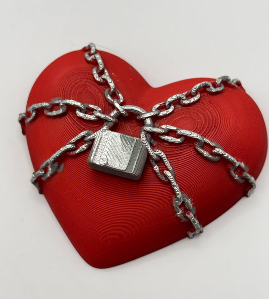 Heart Series: Locked Heart - Large - Handpainted