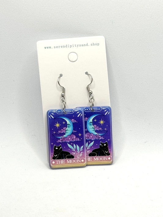 Tarot Earrings: Purple Moon