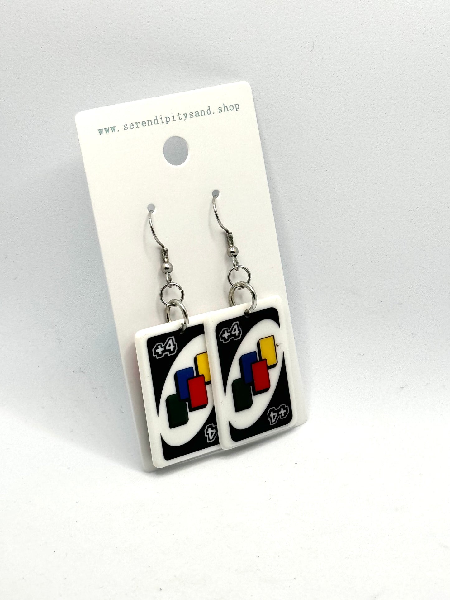 Uno Earrings: Draw Four