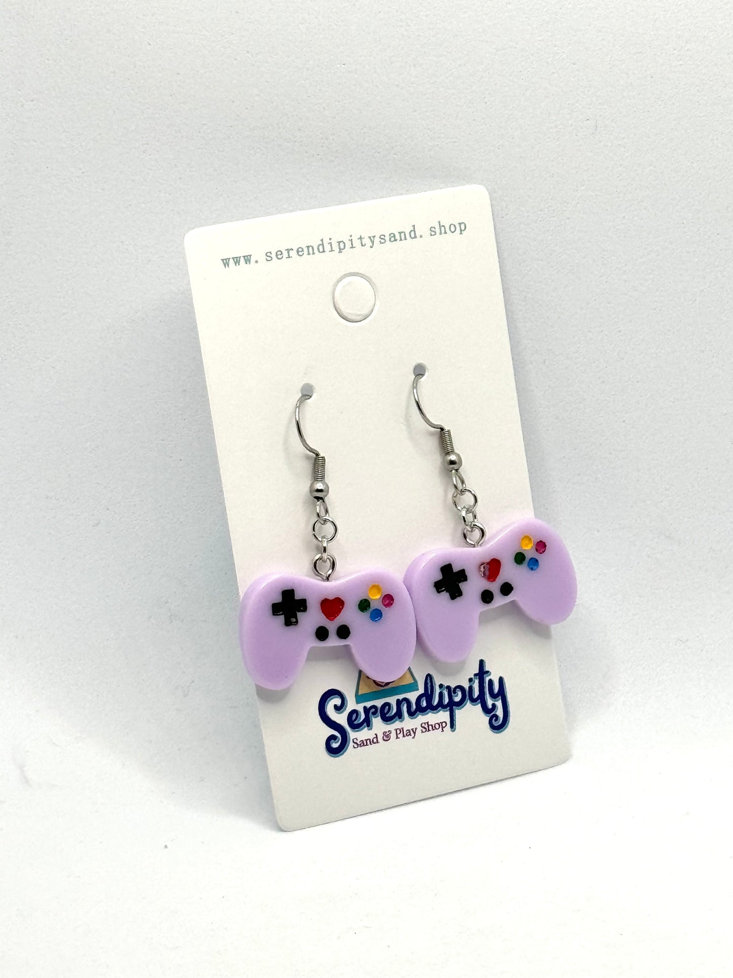 Game Controller Earrings: Lavender