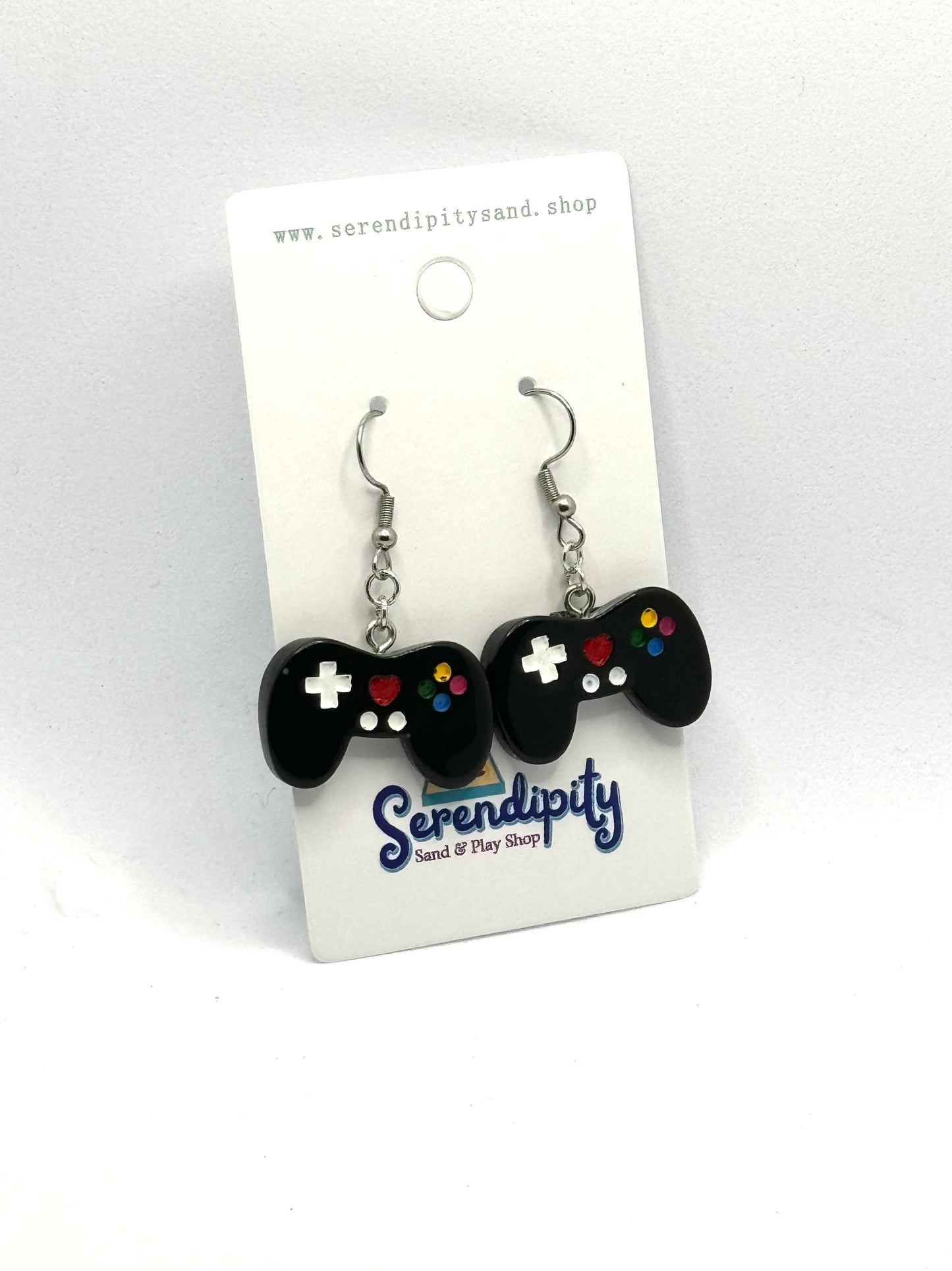 Game Controller Earrings: Black