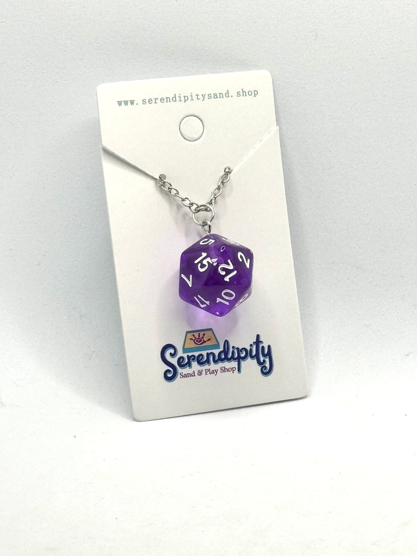 D20 Necklace: Purple