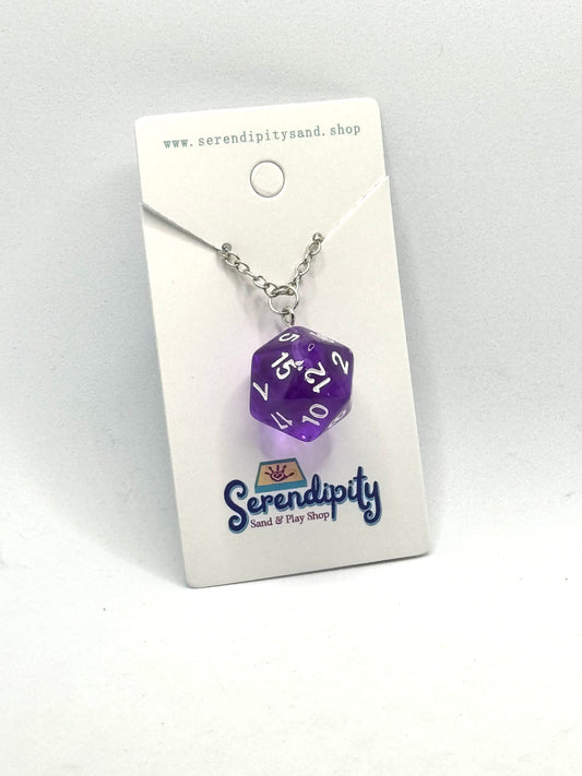 D20 Necklace: Purple