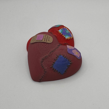 Heart Series: New Colorful Mended Heart - Hand Painted - Large - Various Patterns