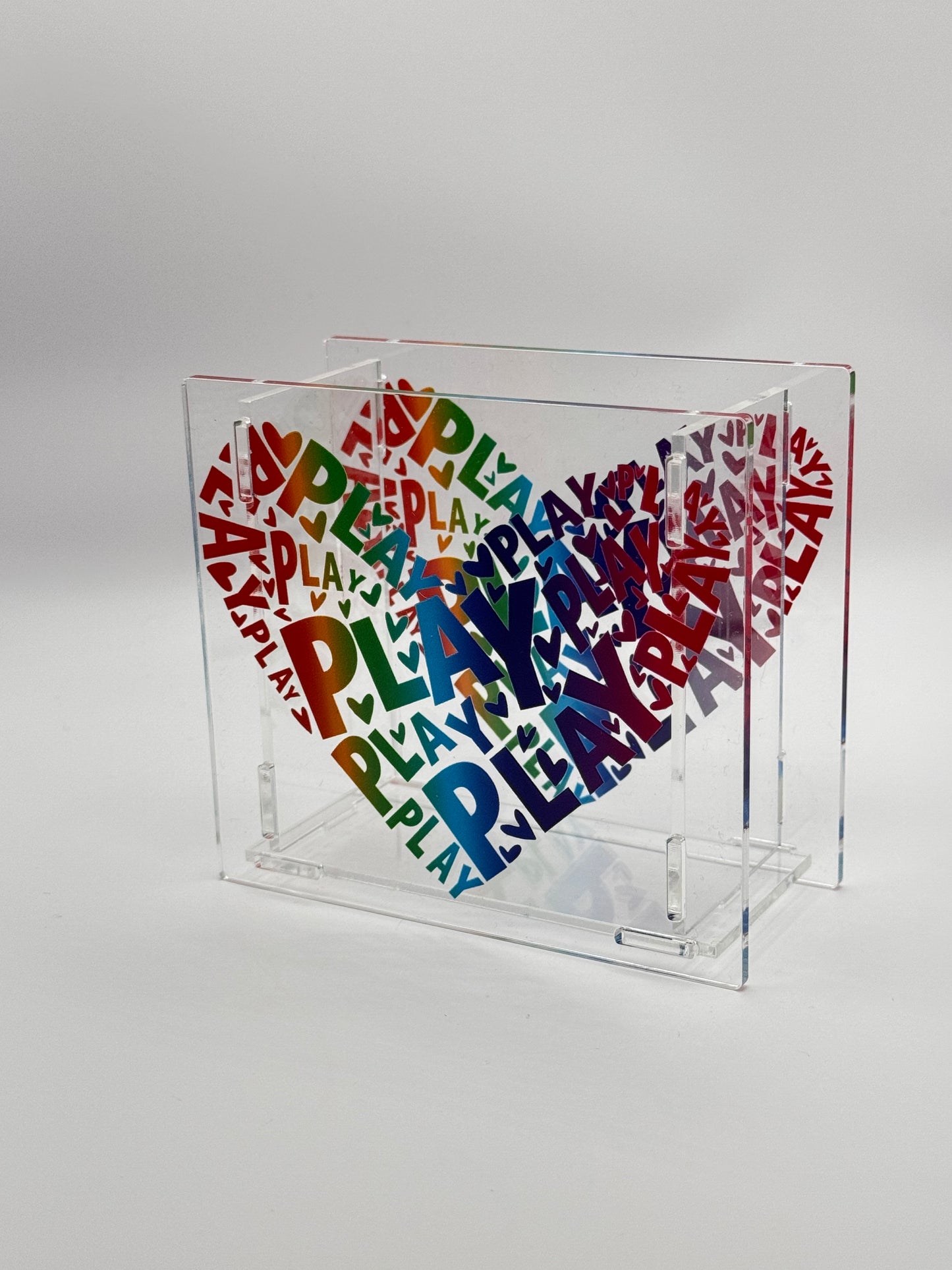 Play Heart Acrylic Pen Holder