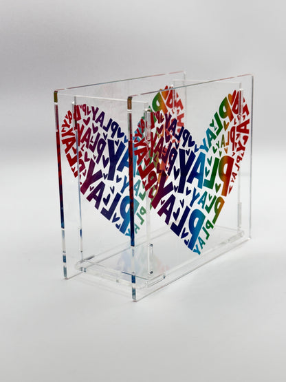 Play Heart Acrylic Pen Holder