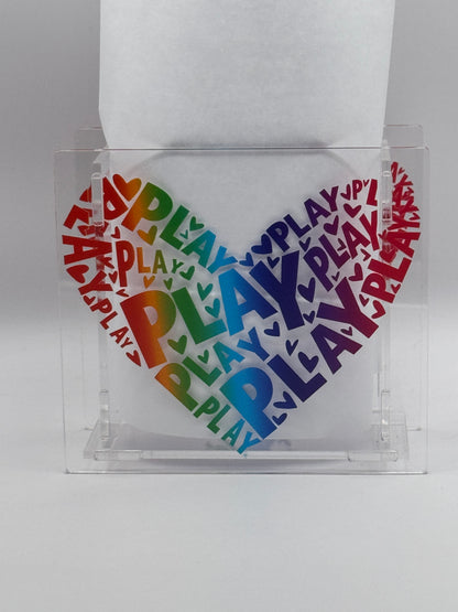 Play Heart Acrylic Pen Holder